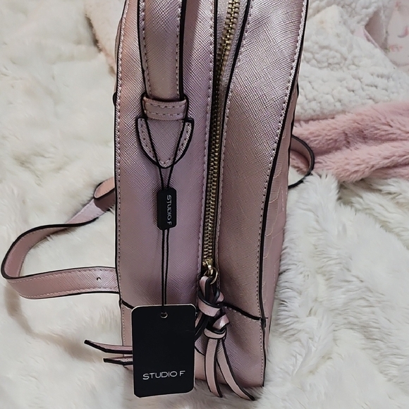 Studio Pink Chevron Quilted Backpack - Picture 2 of 3